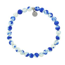 Blue & White Jade Beaded Bracelet - Good Energy