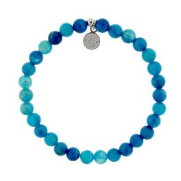 Tropic Blue Agate Beaded Bracelet - Good Vibes