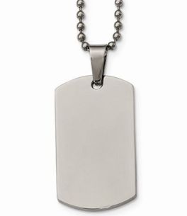 Stainless Steel Thick Dog Tag Necklace 