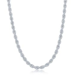 Sterling Silver 4.5mm Loose Rope Chain - 20"