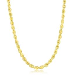 Sterling Silver Gold Plated 4.5mm Loose Rope Chain - 22"