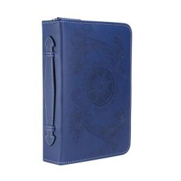 Navy Blue Flying Compass Rose Bible Cover - Large