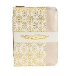 Cream & Gold Amazing You Bible Cover - Large