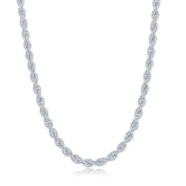 Sterling Silver 4.5mm Loose Rope Chain - 24"