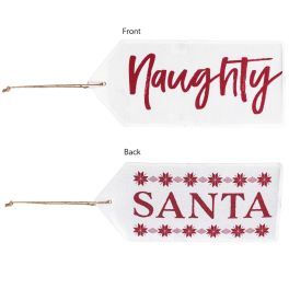 Santa Naughty Reversible Door Tag