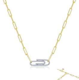 Lafonn 2-Tone Link Style Paperclip Necklace 