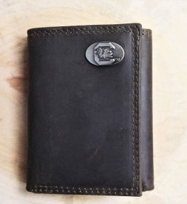 USC Brown Leather Tri-Fold Wallet