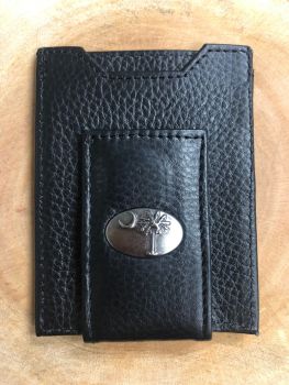 Palmetto Black Leather Front Pocket Wallet