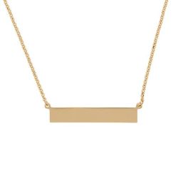 Sterling Silver Rose Gold Plated Plain Bar Necklace
