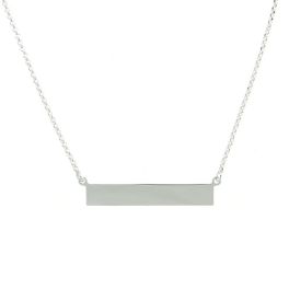 Sterling Silver Horizontal Bar Necklace - 18"