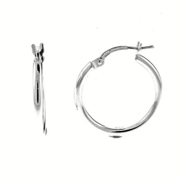 Sterling Silver 2mm Round Hoops - 11mm