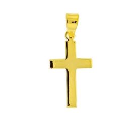 Sterling Silver Cross Pendant - Gold Plated 