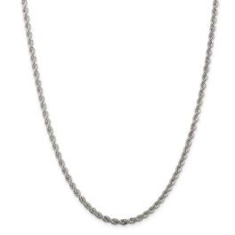 Sterling Silver 3mm Solid Rope Chain - 18"