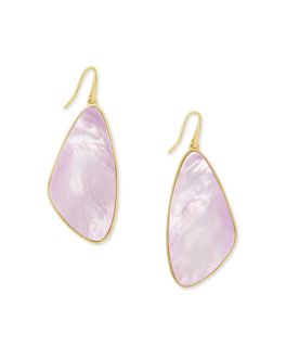 Kendra Scott McKenna Gold Drop Earrings In Lilac Mother Of Pearl