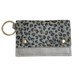 Envelope Card Holder Keychain - Grey Leopard