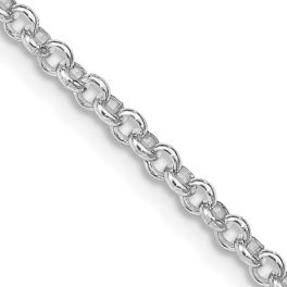 Sterling Silver Rhodium Plated 2.5mm Rolo Chain - 24"