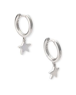 Kendra Scott Jae Star Huggie Earrings in Sterling Silver