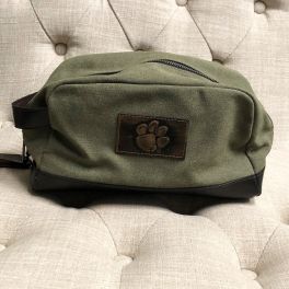 Clemson Olive Wax Canvas Toiletry Bag 