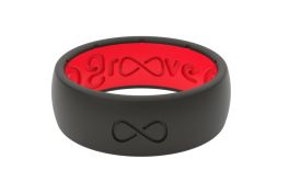 Groove Life Solid Midnight Black & Raspberry Red Ring