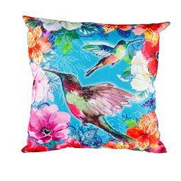 Bright Flowers & Hummingbirds Interchangeable Pillow Cover