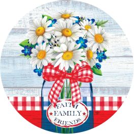 Red Gingham Daisy Stepping Stone
