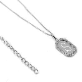 Sterling Silver Cubic Zirconia Engravable Necklace