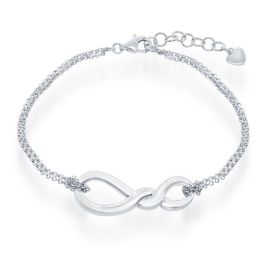 Sterling Silver Infinity Knot Double Strand Bracelet 