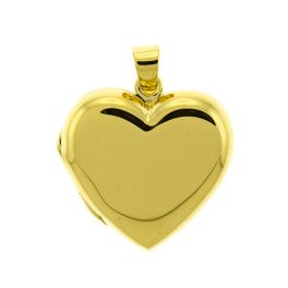 Sterling Silver Gold Plated Small Heart Locket Pendant - 17mm