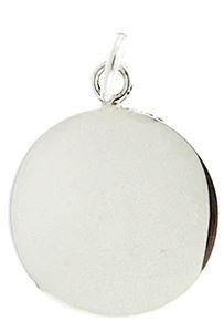 Sterling Silver Plain Round Disc Pendant - 25mm