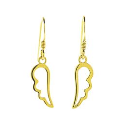 Sterling Silver Wing Earrings - Gold Plated 
