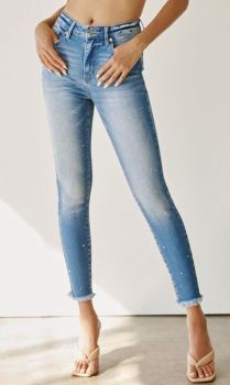 Sophie Stud Ankle Skinny Jeans - Medium Wash