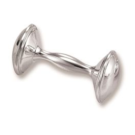 Silver-Plated Dumbbell Baby Rattle 
