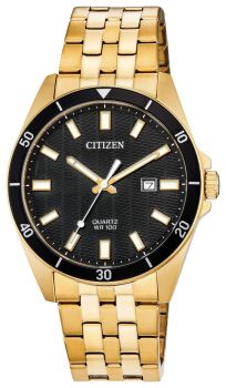 Mens Gold Tone Stainless Steel Citizen Quartz Watch - BI5052-59E