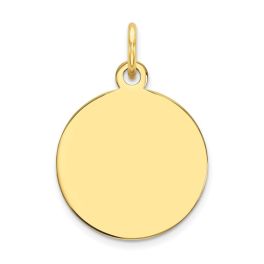 10K Yellow Gold Plain .013 Gauge Circular Engravable Disc Charm
