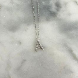 Sterling Silver Mirco Pave Initial Necklaces