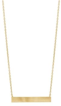 Sterling Silver Gold Plated Plain Bar Necklace