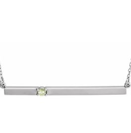 Sterling Silver 1-Stone Family Bar Necklace 
