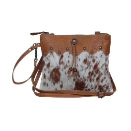 Myra Ornate Brown Leather & Hairon Handbag
