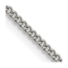 FB Jewels 10k White Gold 1.8mm Diamond-cut Cable Chain