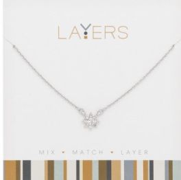 Layers Silver Tone Starburst Necklace