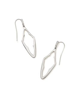 Kendra Scott Elongated Abbie Open Frame Earrings In Silver