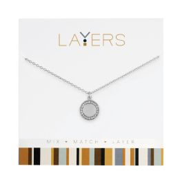 Layers Silver Tone Round Cubic Zirconia Necklace