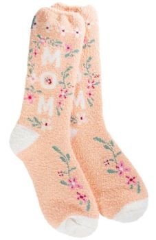 World's Softest Socks Holiday Mother's Day Cozy Crew - Flower Mom