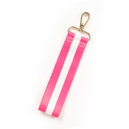 Hot Pink Stripe Wristlet Strap