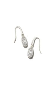Kendra Scott Grayson Silver Drop Earrings - White Crystal