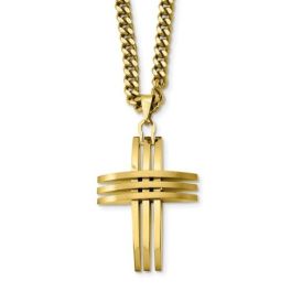 Stainless Steel Gold Plated Cross Necklace 