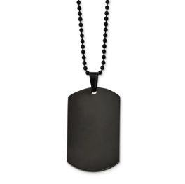 Black Stainless Steel Dog Tag Necklace 