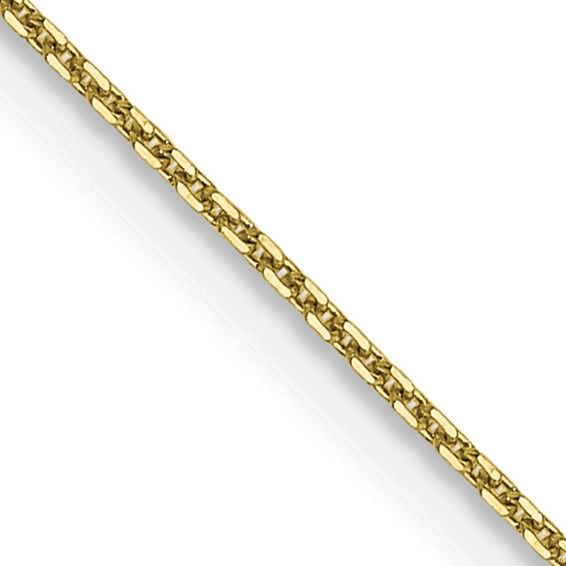 10K Yellow Gold .8mm Diamond Cut Cable Chain 16 Inch